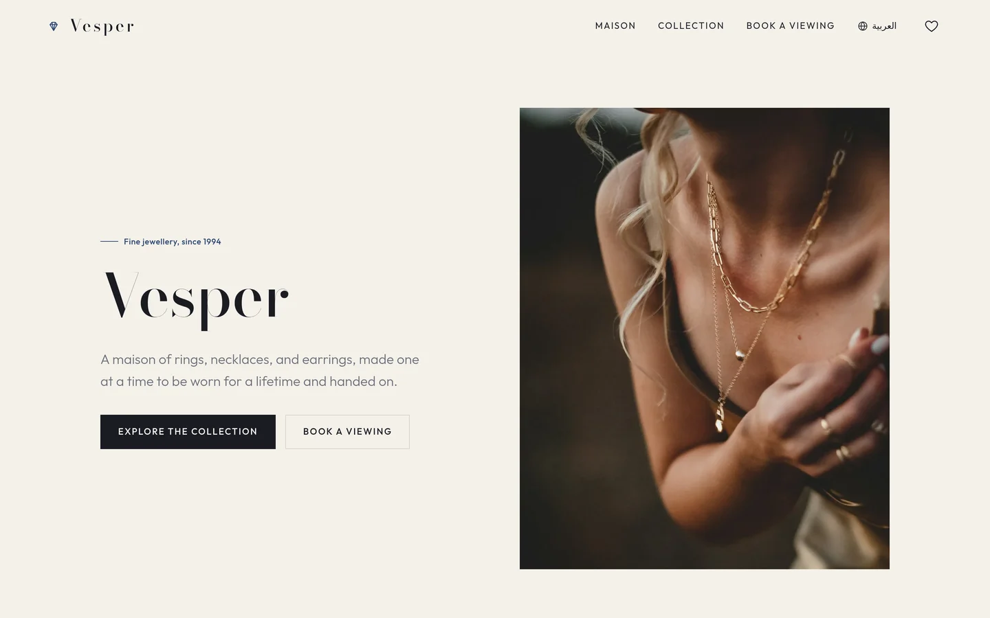 Vesper، نموذج مجوهرات