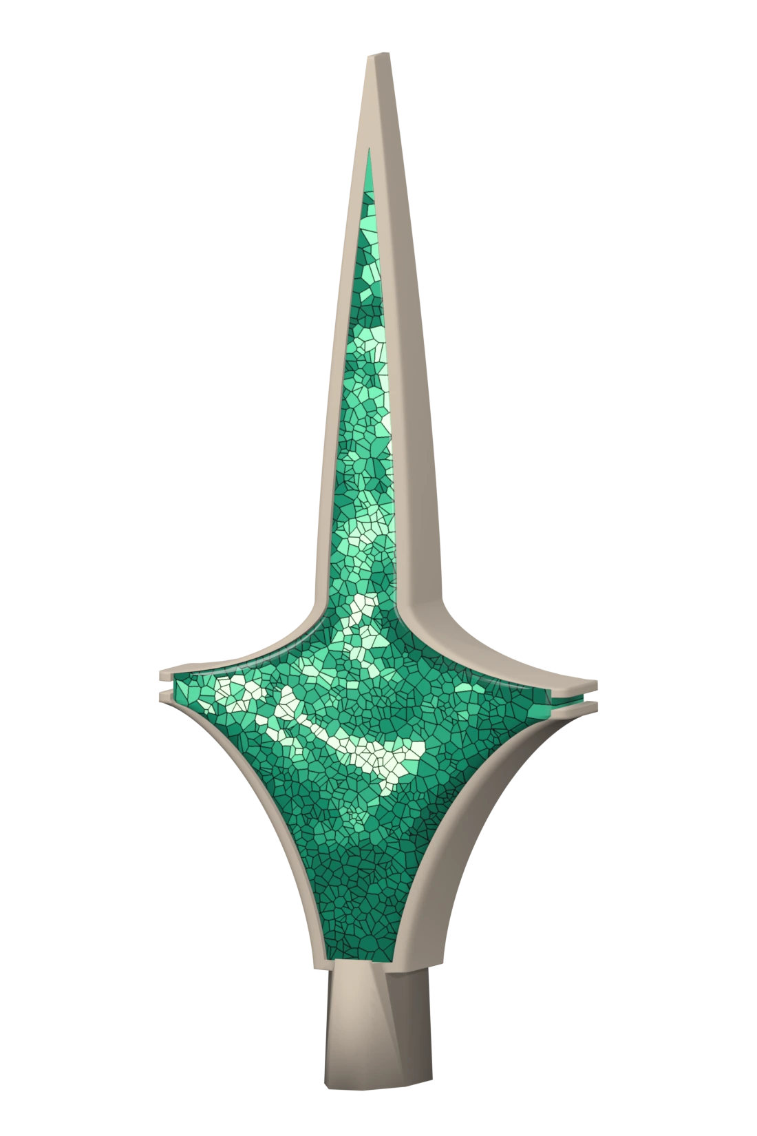 نُصب من الزجاج المعشّق الزمردي.